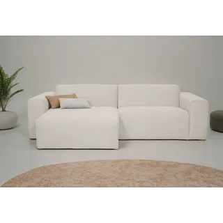 OTTO home Ecksofa Koa, 228 cm, L-Form, Modulsofa in Cord, Chenille, Struktur, Webstoff, Designsofa, weicher Lounge-Sitzkomfort, Welleunterfederung, bodentief beige