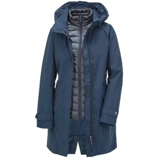 GOLDNER Kurzgröße: Kapuzenjacke mit 3-in-1-Funktion in marine | Gr.: 21