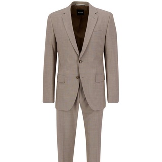 BOSS Anzug Herren Anzug HUGE mit Schurwolle Slim Fit (2-tlg) beige|braun