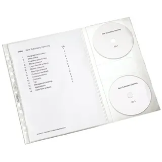 Leitz Prospekthülle mit CD-Klappe, DIN A4, oben offen, 5 Stück,