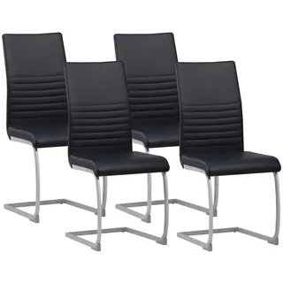 Albatros Freischwinger, Schwarz, Metall, 4-Sitzer, 45x99x59 cm, Esszimmer, Stühle, Esszimmerstühle, Schwingstühle