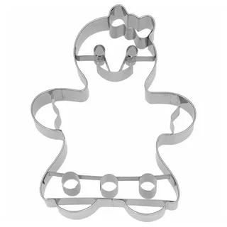 Birkmann Ausstechform Lebkuchenfrau Klein, mit Innenprägung, Ausstecher, Plätzchenform, Keks, Plätzchen, Edelstahl, cm,
