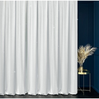 Vorhang »Samtvorhang Vorhang HOLLAND Velvet Samt GLITZER 140x250cm (2 Stück)«, Alena, Kräuselband, Kräuselband, Weiß weiß