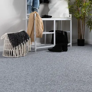 Steffensmeier Teppichboden Meddon Meterware | Auslegware für Kinderzimmer Wohnzimmer Schlafzimmer | Grau, Größe: 300x200 cm