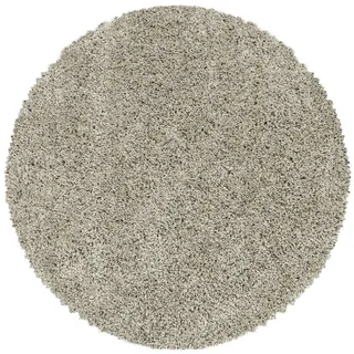 Carpetsale24 Shaggy Hochflor Teppich, 80 cm Rund, Natur, weich, flauschig, modern, einfarbig, für Eingangsbereich, für Schlafzimmer Flur