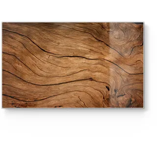 DEQORI Frühstücksbrett Glas | klein 23x14 cm | Motiv Detaillierte Holzmaserung | Design Schneidebrett für Küche | Frühstücksbrettchen antibakteriell & rutschfest | Glasplatte & Servierplatte