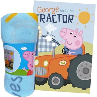 Kinderdecke Peppa Pig Wutz - Traktor - Kuschelige Decke Fleecedecke, 100x140, Peppa Pig, 100% Polyester bunt
