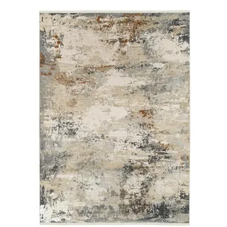 Dieter Knoll Webteppich Le Mans, Grau, Beige, Textil, Abstraktes, rechteckig, 240x300 cm, Oeko-Tex® Standard 100, für Fußbodenheizung geeignet, rutschfest, in verschiedenen Größen erhältlich, Hausstauballergiker antistatisch, pflegeleicht, strapazierfähig, reißfest, Teppiche & Böden, Teppiche, Webteppiche