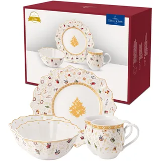 Villeroy & Boch – Toy's Delight Frühstücksset 2 Personen Weihnachten, Jubiläumsedition, Kaffeeservice Weihnachten, Weihnachtliches Geschirr, Weihnachtsgeschirr, Kaffeegeschirr Toys, Premium Porzellan