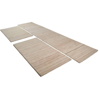 Bettumrandung Royal Berber Uni THEKO, Höhe 18 mm, Bettvorleger, Läufer-Set, Berber Optik, reine Wolle beige