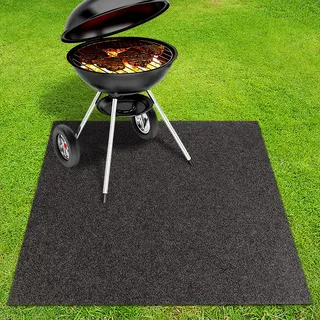 KARAT Grillmatte Bodenschutz - Grillteppich - Grillschutzmatte feuerfeste Unterlage für Gasgrill oder Holzkohlegrill BBQ Bodenschutzmatte Grill Matte für Outdoor & Balkon Dalton 50 x 50 cm