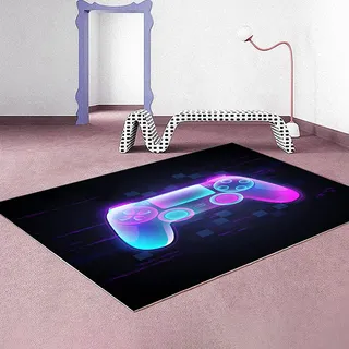 DYOUen Gamer rutschfeste Fußmatte Teppich Schlafzimmer 3D Controller Weihnachten Teenager Graffiti Spielkonsole Großer Dekoration Rugs Kinder (100x150cm, Controller für Spielkonsolen 1)