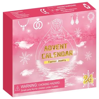 CLTYQ Schmuck-Adventskalender Schmuck-Adventskalender Weihnachtskalender Teenager Mädchen Kinder, DIY Adventskalender Inhalt Kinder Frauen Schmuck Armband rosa