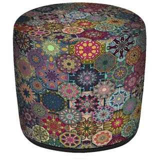 Bertoni Hocker Sitzhocker Pouf für Balkon & Garten Puff Codura Wetterfest 36 x 36 cm Garten Sitzsack Outdoor & Indoor Runder Sitzpouf mit abnehmbarem Bezug Waschbar Valencia