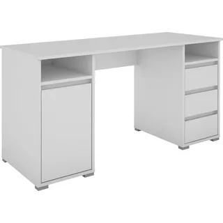 OTTO home Schreibtisch Leeds, Breite 138 cm, Computertisch mit Schubladen, im modernen Design weiß