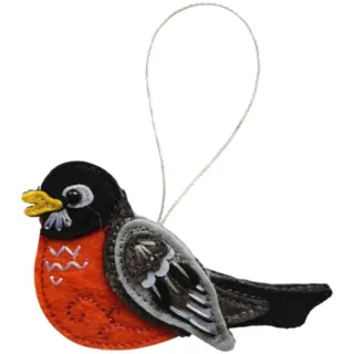 kesurpae Klassische Filz Vogel Ornament Weihnachtsbaum Hängen Und Urlaub Feier Weihnachten Ornament Festival Dekoration Feier, Orange, 8.5 x 4 cm