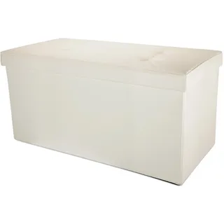 Intirilife Sitzwürfel mit Stauraum Kunstleder 78 x 38 x 38 cm Weiß