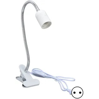 YWBL-WH Schwanenhals-Klemmleuchte, E27/E26, 360° | Clip-Design, flexibel, robustes Aluminium/ABS, für Schreibtisch und Nachttisch