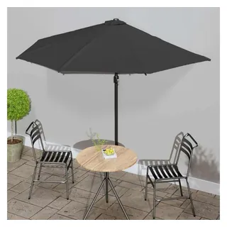 vidaXL Balkon-Sonnenschirm 300 x 150 cm schwarz halbrund