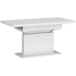 designimpex Couchtisch WM-5 ausziehbar höhenverstellbar Wohnzimmer Tisch, Funktionstisch, Wohnzimmertisch, Tisch, Esstisch, Sofatisch, Rollen weiß