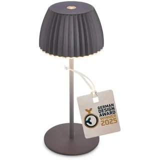 Briloner LED-Akku-Tischlampe Brilo unplugged Riffle Mini LED Tischlampe Akku LED Lampe, Akku Lampe, German Design Award Winner 2025, 8,5 x 20 cm, Anthrazit