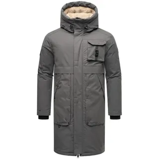 Stone Harbour Wintermantel Cyriaan XX Langer Herren Winterparka mit großen Eingrifftaschen grau XXXL (58)
