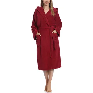 Ladeheid Damen Frottee Bademantel mit Kapuze aus 100% Baumwolle LA40-102 - XL