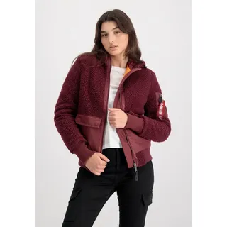 Alpha Industries Zip Hood Teddy Wmn Fliegerjacke für Damen Burgundy