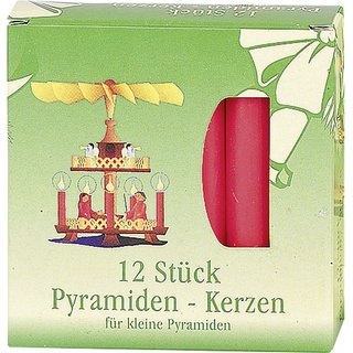 20x Kerzen, Pyramidenkerze 10cm Ø1,7cm rot 12 Pack (12 Stk.)