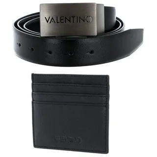 VALENTINO BAGS Synthetikgürtel (Set, 2-St) aus echtem Leder schwarz W125