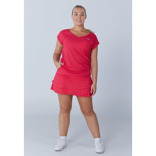 SPORTKIND Funktionsshirt Tennis Shirt Loose Fit V-Neck Mädchen & Damen pink rosa XL