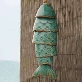 Farbiges Koi-Fisch-Windspiel, Kreatives Metall-Koi-Fisch-Garten-Windspiel, Heimdekoration, Used-Look-Koi-Fisch-Ornament, Metall-Koi-Fisch-Windspiel für Den Außenbereich, Garten, Heimdekoration