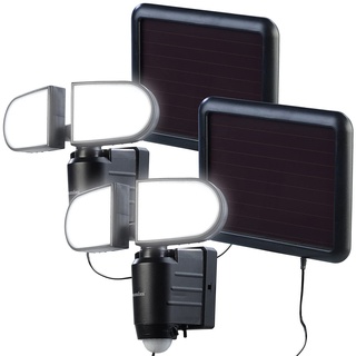 Luminea Solarstrahler LED: 2er-Set Duo-Solar-LED-Außenstrahler mit PIR-Bewegungssensor, 1 W, IP44 (Solarfluter mit Bewegungsmelder, LED-Strahler Solar Bewegungsmelder, Fluter Bewegungsmeldern)