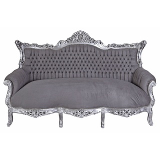 Prunksofa Barock Sofa Salon Couch Silber Grau Antik Sitzbank 200cm Louis Seize