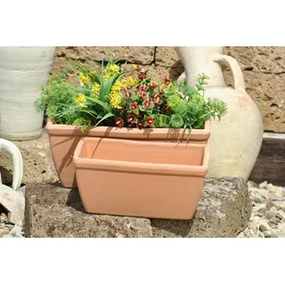 GartenGees Pflanzkasten,Blumenkasten,frostfestes Terracotta,antik hell,3 Größen wählbar (40 cm)