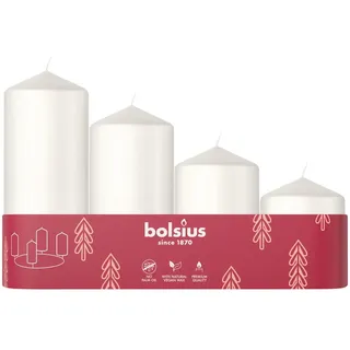 Bolsius Stumpenkerzen 4 St. weiß