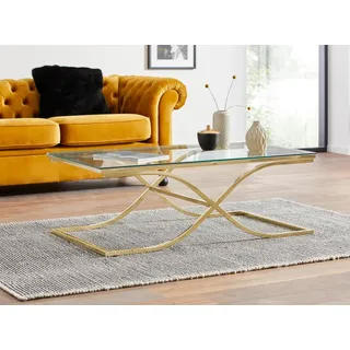 Home affaire Couchtisch TOPSELLER! (Glastisch, OTTOs Choice), Maße (B/T/H): (120/70/42), Gestell in Gold-Optik goldfarben