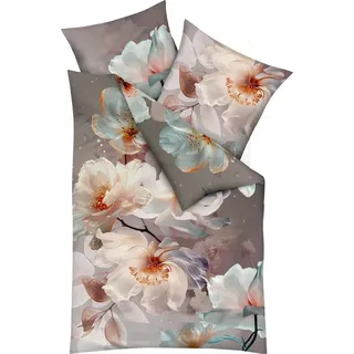 KAEPPEL Mother of Pearl Blumen Braun 135 x 200 cm + 80 x 80 cm