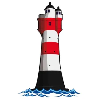 Samunshi® Wandtattoo Leuchtturm 'Roter Sand' Deutsche Bucht Leuchtfeuer in 6 Größen (20x30cm)