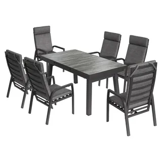 »Sydney 1« Gartenmöbel Set, Aluminium, 6 Personen - Grau