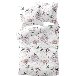 Traumschlaf Atherton Floral Baumwolle Lila 160 x 210 cm + 65 x 100 cm/70 x 90 cm