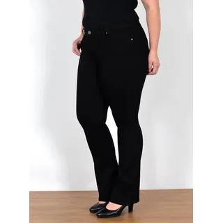ESRA Bootcut-Jeans Stretch Jeans Damen High Waist Bootcut Jeans bis Übergröße Plus Size Wide Leg Jeans Damen Bootcut Schlaghose Damen Jeans Flared High Waist schwarz 34
