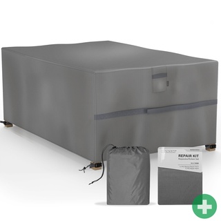 Sanzaro Abdeckung Gartenmöbel Winterfest - 600D Oxford mit RipStop-Technologie, Schwerlast 320g, Reißfest & UV-Beständig, Schutzhülle für Gartentisch Sitzgruppe Balkonmöbel - 180x120x70cm 180 x 120 x 70 cm180 x 120 x 70 cm (BxTxH)