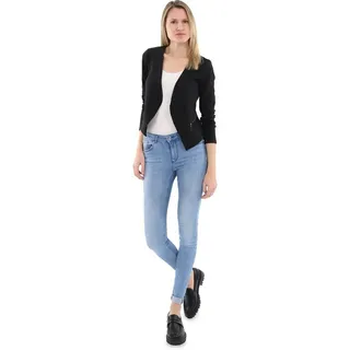 malito more than fashion Jackenblazer malito Damen Blazer ohne Kragen, Sakko im Basic Look, Kurzjacke mit Sweatblazer im Basic-Look schwarz L