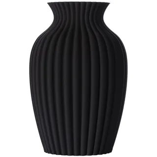 3D Vase Blumenvase Dekovase Brikenda 21cm für Schnitt-/ Trockenblumen | nachhaltig | wasserdicht (Schwarz)