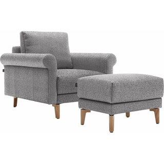hülsta sofa Sessel hs.450, modern Landhaus, Breite 88 cm, Fuß Nussbaum grau|schwarz