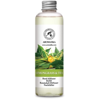 Raumduft Nachfüller Lemongrass - Tee 200ml - Nachfüllflasche mit natürlichen ätherischen Ölen - Intensiv Aroma Natürlicher fur Raum - Küche - Raumlufterfrischer - Zitronengras-Tee