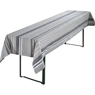 REDBEST Tischdecke Biertisch-Tischdecke, Baumwolle Streifen grau 90 cm x 260 cm