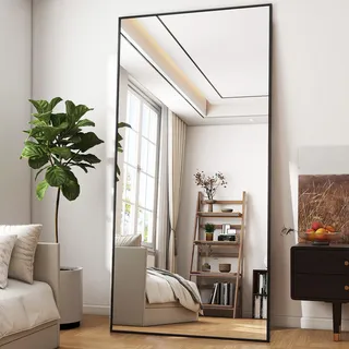 BEAUTYPEAK 180x76 cm Großer Ganzkörperspiegel mit Ständer, HD Spiegel