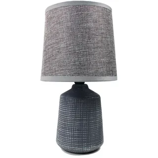 Tischlampe aus Keramik Beton-Optik Grau Nachttischlampe Beistelllampe 15x 28 cm